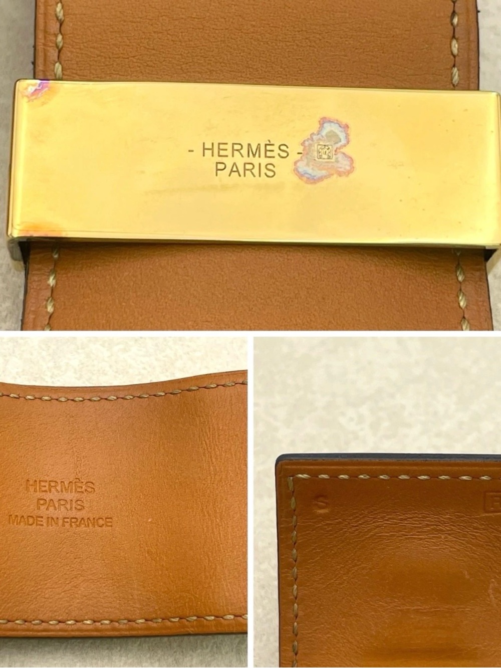 Hermès Collier de Chien Gold Hardware Wide Leather Cuff - Black/Gold - Picture 15 of 16